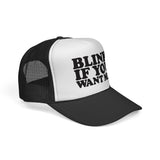BLINK IF YOU WANT ME - Retro Vintage style 80s 90s Pop Culture Mesh Trucker Cap