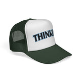 THINKING - pun punny hat sarcastic literal joke funny retro style Mesh Trucker Cap