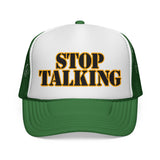STOP TALKING - retro vintage style  70s 80s sarcastic hat Mesh Trucker Cap