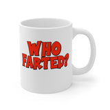WHO Farted? - Funny Retro 80s Fart Jokes Vintage Style ceramic coffee & tea mug