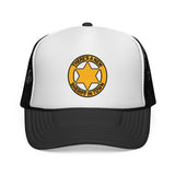 THERE'S A NEW SHERIFF IN TOWN - funny cowboy cop retro vintage fashion boss star badge Mesh Trucker Cap