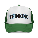 THINKING - pun punny hat sarcastic literal joke funny retro style Mesh Trucker Cap