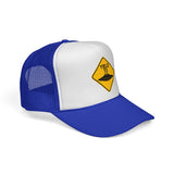 YIELD TO UFO - flying saucer alien funny warning sign parody Mesh Trucker Cap