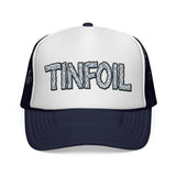TINFOIL - hat funny conspiracy theory pun alien ufo lover punny sarcastic Mesh Trucker Cap