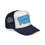 Sunday Funday - Retro Beach & Pool Party Summertime Hat Fun Mesh Trucker Cap