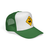 YIELD TO CATS - funny warning sign parody kitten lover pet owner Mesh Trucker Cap