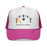 I THINK WE CAN MAKE IT - Out of Gas Empty Fuel Gauge Tank Funny Tired Mesh Trucker Cap