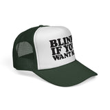 BLINK IF YOU WANT ME - Retro Vintage style 80s 90s Pop Culture Mesh Trucker Cap