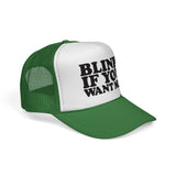 BLINK IF YOU WANT ME - Retro Vintage style 80s 90s Pop Culture Mesh Trucker Cap