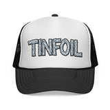 TINFOIL - hat funny conspiracy theory pun alien ufo lover punny sarcastic Mesh Trucker Cap