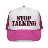 STOP TALKING - retro vintage style  70s 80s sarcastic hat Mesh Trucker Cap