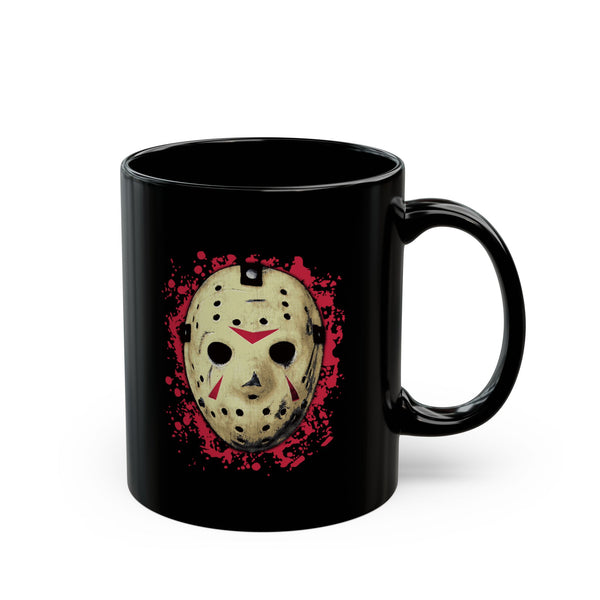 GOALIE MASK  - Vintage Hockey Bloody Horror Halloween - 11 oz. mug