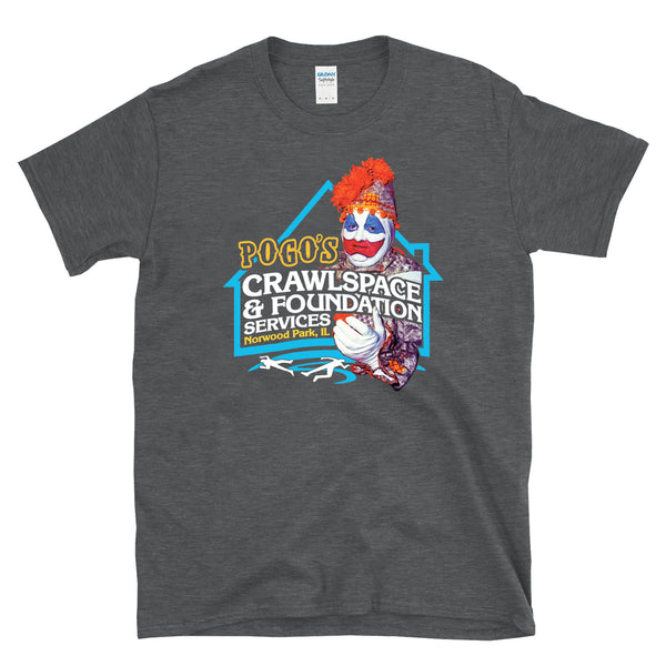 POGO'S CRAWLSPACE & FOUNDATION  - John Wayne Gacy Serial Killer -  T-Shirt