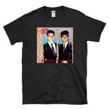 MENENDEZ I'M GONNA MISS YOU - throwback true crime brothers 80s album cover parody - T-Shirt