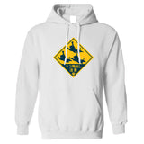 CATS JUMPING JAPANESE ROAD SIGN - Beware Japan Cat Lover - Hooded Sweatshirt