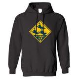 CATS JUMPING JAPANESE ROAD SIGN - Beware Japan Cat Lover - Hooded Sweatshirt