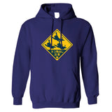 CATS JUMPING JAPANESE ROAD SIGN - Beware Japan Cat Lover - Hooded Sweatshirt