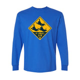 CATS JUMPING JAPANESE ROAD SIGN - Beware Japan Cat Lover - Long Sleeve T-shirt