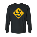 CATS JUMPING JAPANESE ROAD SIGN - Beware Japan Cat Lover - Long Sleeve T-shirt