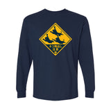 CATS JUMPING JAPANESE ROAD SIGN - Beware Japan Cat Lover - Long Sleeve T-shirt