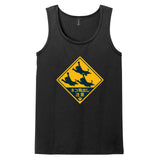 CATS JUMPING JAPANESE ROAD SIGN - Beware Japan Cat Lover - Tank Top