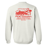 P.D.M. CONTRACTORS - Serial Killer PDM Business Card Logo (2 sided) -  Crewneck Sweatshirt