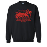 P.D.M. CONTRACTORS - Serial Killer PDM Business Card Logo  -  Crewneck Sweatshirt