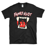 FANGS ALOT - Vampire Teeth Retro Halloween Pun - T-shirt