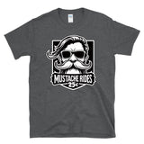 MUSTACHE RIDES 25 CENTS -Throwback Retro Beard & Stache Creepy Uncle Humor -  T-Shirt