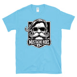 MUSTACHE RIDES 25 CENTS -Throwback Retro Beard & Stache Creepy Uncle Humor -  T-Shirt