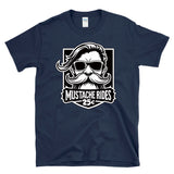 MUSTACHE RIDES 25 CENTS -Throwback Retro Beard & Stache Creepy Uncle Humor -  T-Shirt