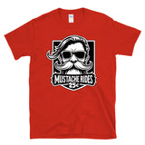 MUSTACHE RIDES 25 CENTS -Throwback Retro Beard & Stache Creepy Uncle Humor -  T-Shirt
