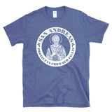 SAN ANDREAS PROTECT US FROM OUR FAULTS - Saint Andrew CA Earthquake Fault Line Pun - T-shirt
