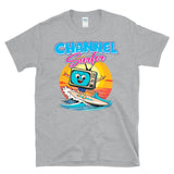 CHANNEL SURFER - Vintage Retro Surfing Television Beach Sunset Pun  - T-Shirt