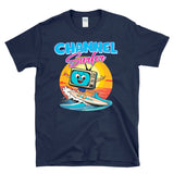 CHANNEL SURFER - Vintage Retro Surfing Television Beach Sunset Pun  - T-Shirt