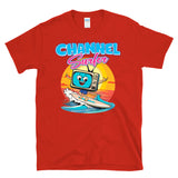 CHANNEL SURFER - Vintage Retro Surfing Television Beach Sunset Pun  - T-Shirt