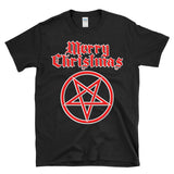 MERRY CHRISTMAS PENTAGRAM - Devil Satan Evil Goth Rock N Roll Twisted Holiday 666 Satanic Pagan - T-Shirt