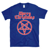 MERRY CHRISTMAS PENTAGRAM - Devil Satan Evil Goth Rock N Roll Twisted Holiday 666 Satanic Pagan - T-Shirt