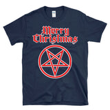 MERRY CHRISTMAS PENTAGRAM - Devil Satan Evil Goth Rock N Roll Twisted Holiday 666 Satanic Pagan - T-Shirt