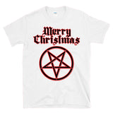 MERRY CHRISTMAS PENTAGRAM - Devil Satan Evil Goth Rock N Roll Twisted Holiday 666 Satanic Pagan - T-Shirt