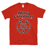 MERRY CHRISTMAS PENTAGRAM - Devil Satan Evil Goth Rock N Roll Twisted Holiday 666 Satanic Pagan - T-Shirt