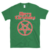 MERRY CHRISTMAS PENTAGRAM - Devil Satan Evil Goth Rock N Roll Twisted Holiday 666 Satanic Pagan - T-Shirt