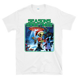SEASONS GREETINGS - Alien Santa Claus UFO Abduction Holiday Christmas  - T-Shirt