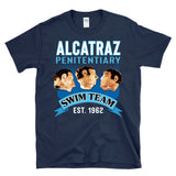 ALCATRAZ PENITIENTARY SWIM TEAM - 3 Paper Mache Escape Convict Heads True Crime San Francisco Bay Prison - T-Shirt