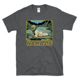 NAMASTE YOGA SPACE MASTER - Green Alien Doing Upward Dog - T-Shirt