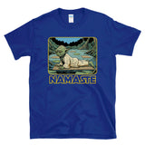 NAMASTE YOGA SPACE MASTER - Green Alien Doing Upward Dog - T-Shirt