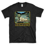 NAMASTE YOGA SPACE MASTER - Green Alien Doing Upward Dog - T-Shirt