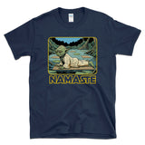 NAMASTE YOGA SPACE MASTER - Green Alien Doing Upward Dog - T-Shirt