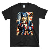 Uncle Sam Hockey Player - USA American Flag Pride Fan - T-Shirt