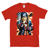 Uncle Sam Hockey Player - USA American Flag Pride Fan - T-Shirt